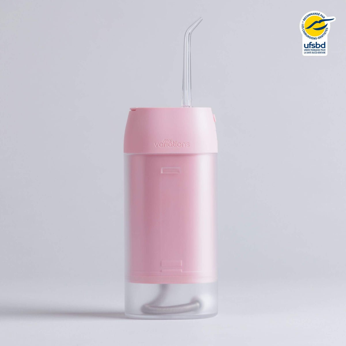MyVariations irrigador bucal rosa en vista lateral