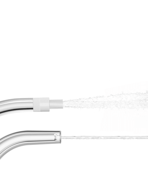 Xiaomi Water Flosser 2 mostrando los dos tipos de chorro de sus boquillas