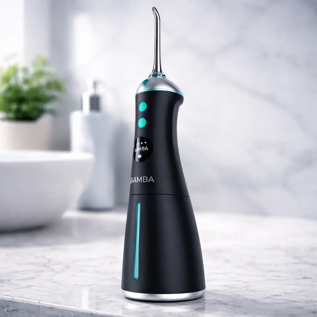 Irrigador dental portátil Cecotec Bamba ToothCare 1100 Jet Liberty en baño premium